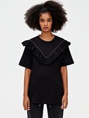 Акція на Футболка Pull & Bear XAZ295605FWUE XS Чорна від Rozetka