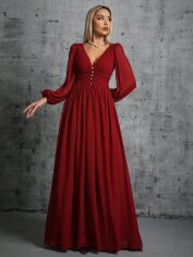 Акція на Сукня вечірня довга жіноча SHEIN GD-00158236 XL Бордова від Rozetka