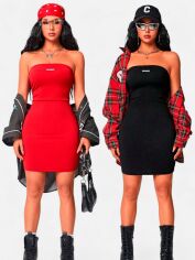 Акція на Сукня жіноча SHEIN GD-00163928 L 2 шт Чорний/Червоний від Rozetka