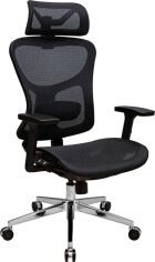 Акція на Офісне ергономічне крісло Rondi ProLine Multibuttons Chrome Black від Rozetka