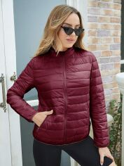 Акція на Куртка демісезонна жіноча SHEIN GD-00159896 S Бордова від Rozetka