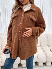 Акція на Куртка демісезонна жіноча SHEIN GD-00157956 M Коричнева від Rozetka