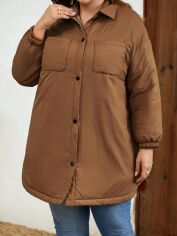 Акція на Куртка демісезонна жіноча SHEIN GD-00167399 4XL Коричнева від Rozetka