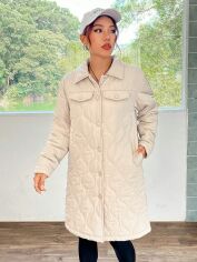Акція на Куртка демісезонна жіноча SHEIN GD-00159818 L Кремова від Rozetka