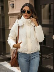 Акція на Куртка демісезонна жіноча SHEIN GD-00159842 L Кремова від Rozetka