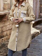 Акція на Пальто жіноче SHEIN GD-00159606 S Коричневе від Rozetka
