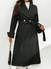 Акція на Пальто жіноче SHEIN GD-00159766 XS Чорне від Rozetka