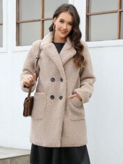 Акція на Пальто жіноче SHEIN GD-00159610 S Пісочне від Rozetka