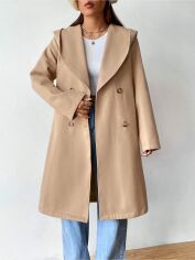 Акція на Пальто жіноче SHEIN GD-00159707 L Кремове від Rozetka