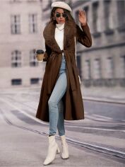 Акція на Пальто жіноче SHEIN GD-00159759 XL Коричневе від Rozetka