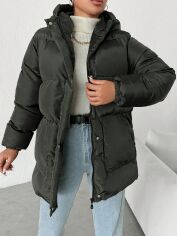 Акція на Куртка зимова жіноча SHEIN GD-00159907 XL Хакі від Rozetka