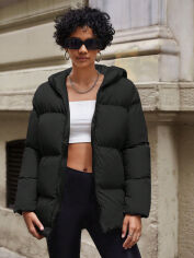 Акція на Куртка зимова жіноча SHEIN GD-00159863 M Чорна від Rozetka