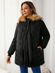 Акція на Куртка зимова жіноча SHEIN GD-00157200 L Чорна від Rozetka