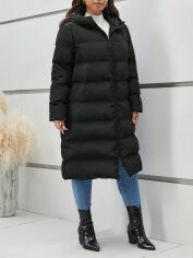 Акція на Куртка зимова жіноча SHEIN GD-00160967 3XL Чорна від Rozetka