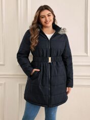 Акція на Куртка зимова жіноча SHEIN GD-00160974 4XL Темно-синя від Rozetka
