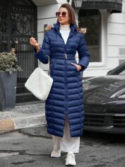 Акція на Куртка зимова жіноча SHEIN GD-00159813 L Темно-синя від Rozetka