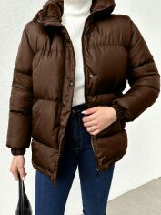 Акція на Куртка зимова жіноча SHEIN GD-00159836 M Коричнева від Rozetka