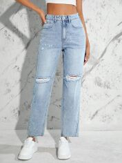 Акція на Джинси жіночі SHEIN GD-00170179 30 Світло-блакитні від Rozetka
