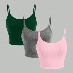 Акція на Набір топів жіночих SHEIN GD-00169841 XS 3 шт Різнокольоровий від Rozetka