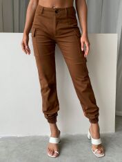 Акція на Штани жіночі SHEIN GD-00167842 XS Коричневі від Rozetka