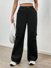 Акція на Штани жіночі SHEIN GD-00167839 XL Чорні від Rozetka