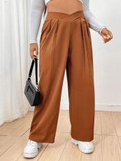 Акція на Штани жіночі SHEIN GD-00168486 3XL Коричневі від Rozetka