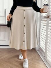 Акція на Спідниця жіноча SHEIN GD-00170811 4XL Сіра з бежевим від Rozetka