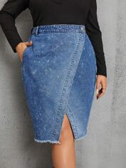 Акція на Спідниця жіноча SHEIN GD-00170100 4XL Блакитна від Rozetka