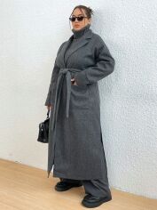 Акція на Пальто жіноче SHEIN GD-00160937 XL Темно-сіре від Rozetka