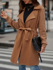 Акція на Пальто жіноче SHEIN GD-00164831 XL Коричневе від Rozetka