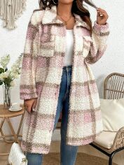 Акція на Пальто жіноче SHEIN GD-00168635 XL Світло-рожеве від Rozetka
