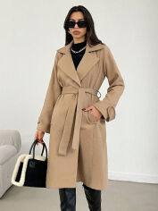 Акція на Пальто жіноче SHEIN GD-00162293 XS Кремове від Rozetka