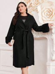 Акція на Пальто жіноче SHEIN GD-00168653 XL Чорне від Rozetka
