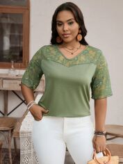 Акція на Топ жіночий SHEIN GD-00166032 4XL Зелений від Rozetka
