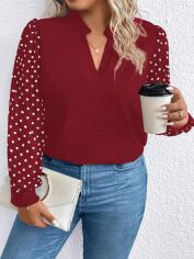 Акція на Блузка жіноча SHEIN GD-00170877 3XL Червона від Rozetka