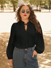 Акція на Блуза жіноча SHEIN GD-00139023 4XL Чорна від Rozetka