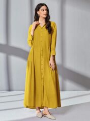 Акція на Плаття жіноче SHEIN GD-00105637 S Гірчичне від Rozetka