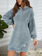 Акція на Плаття жіноче SHEIN GD-00168110 XS Сіра з блакитним від Rozetka