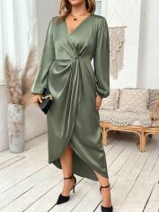 Акція на Плаття жіноче SHEIN GD-00168525 XL Сіра із зеленим від Rozetka