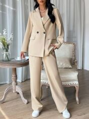 Акція на Костюм жіночий SHEIN GD-00108786 XS Світло-бежевий від Rozetka