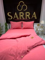 Акція на Комплект турецької постільної білизни Sarra Двоспальний 160х200+30 см Kiremit Ранфорс від Rozetka