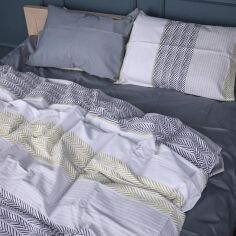 Акція на Простирадло MirSon полуторне 150x220 см 22-1415 Geometric comfort Сатин від Rozetka