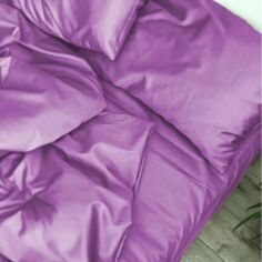 Акція на Простирадло на гумці MirSon Satin Light Pro 10-018 Lilac 200х200 + 25 см від Rozetka