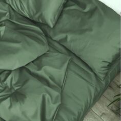 Акція на Простирадло на гумці MirSon Satin Light Pro 10-017 Green Olive 180х190 + 25 см від Rozetka