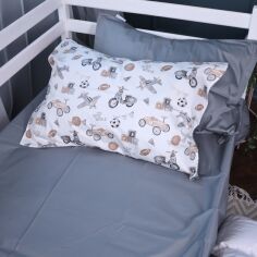 Акція на Простирадло MirSon Полуторне 150х220 см Kids Time 22-1417 Retro Boys' World Сатин від Rozetka