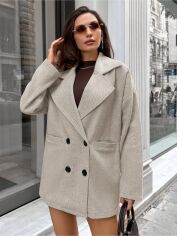 Акція на Пальто жіноче SHEIN GD-00156803 S Бежеве від Rozetka