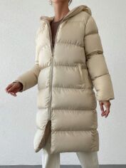 Акція на Куртка зимова жіноча SHEIN GD-00168270 M Світло-бежева від Rozetka