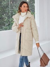 Акція на Куртка зимова жіноча SHEIN GD-00168275 S Світло-бежева від Rozetka