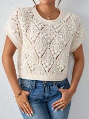 Акція на Топ жіночий SHEIN GD-00134026 S Кремовий від Rozetka