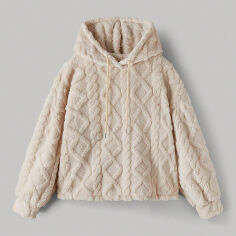 Акція на Худі жіноче SHEIN GD-00132719 XL Світло-бежевий від Rozetka